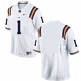 LSU Tigers 1 White Nike College Football Jersey Dzhi,baseball caps,new era cap wholesale,wholesale hats