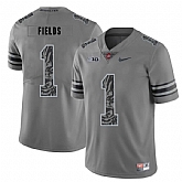 Ohio State Buckeyes 1 Justin Fields Gray Nike College Football Jersey Dzhi,baseball caps,new era cap wholesale,wholesale hats