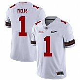Ohio State Buckeyes 1 Justin Fields White Nike College Football Jersey Dzhi,baseball caps,new era cap wholesale,wholesale hats