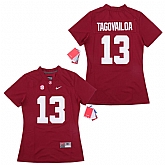 Women Alabama Crimson Tide 13 Tua Tagovailoa Red College Football Jersey,baseball caps,new era cap wholesale,wholesale hats