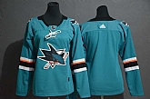 Women Sharks Blank Teal Adidas Jersey,baseball caps,new era cap wholesale,wholesale hats