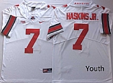 Youth Ohio State Buckeyes 7 Dwayne Haskins Jr. White College Football Jersey,baseball caps,new era cap wholesale,wholesale hats