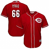 Reds 66 Yasiel Puig Red Cool Base Jersey Dzhi,baseball caps,new era cap wholesale,wholesale hats