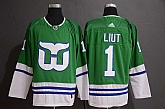 Whalers 1 Mike Liut Green Adidas Jersey,baseball caps,new era cap wholesale,wholesale hats