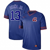 Braves 13 Ronald Acuna Jr Blue Throwback Jersey Dzhi,baseball caps,new era cap wholesale,wholesale hats
