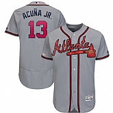 Braves Ronald Acuna Jr Gray 150th Patch Flexbase Jersey Dzhi,baseball caps,new era cap wholesale,wholesale hats