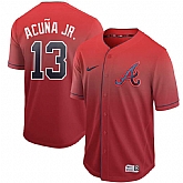 Braves Ronald Acuna Jr Red Drift Fashion Jersey Dzhi,baseball caps,new era cap wholesale,wholesale hats