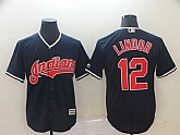 Indians 12 Francisco Lindor Navy Cool Base Jersey,baseball caps,new era cap wholesale,wholesale hats
