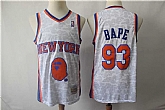 Knicks 93 Bape Gray 1998 99 Hardwood Classics Jersey,baseball caps,new era cap wholesale,wholesale hats