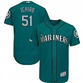 Mariners 51 Ichiro Suzuki Aqua 150th Patch Flexbase Jersey Dzhi,baseball caps,new era cap wholesale,wholesale hats