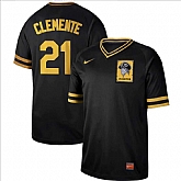Pirates 21 Roberto Clemente Black Throwback Jersey Dzhi,baseball caps,new era cap wholesale,wholesale hats
