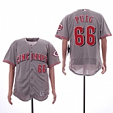 Reds 66 Yasiel Puig Gray Flexbase Jersey Dzhi,baseball caps,new era cap wholesale,wholesale hats