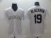 Rockies 19 Charlie Blackmon White Cool Base Jersey,baseball caps,new era cap wholesale,wholesale hats