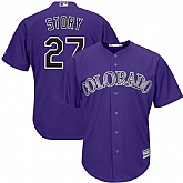 Rockies 27 Trevor Story Purple Cool Base Jersey Dzhi,baseball caps,new era cap wholesale,wholesale hats