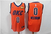 Thunder 0 Russell Westbrook Orange 2019 Earned Edition Nike Swingman Jersey,baseball caps,new era cap wholesale,wholesale hats