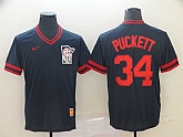 Twins 34 Kirby Puckett Navy Throwback Jersey,baseball caps,new era cap wholesale,wholesale hats