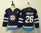 Women Jets 26 Blake Wheeler Navy Adidas Jersey,baseball caps,new era cap wholesale,wholesale hats