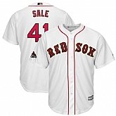 Youth Red Sox 41 Chris Sale White 2019 Gold Program Cool Base Jersey Dzhi,baseball caps,new era cap wholesale,wholesale hats