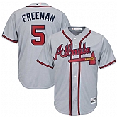 Braves 5 Freddie Freeman Gray Cool Base Jersey Dzhi,baseball caps,new era cap wholesale,wholesale hats
