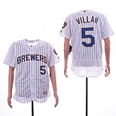 Brewers 5 Jonathan Villar White Flexbase Jersey,baseball caps,new era cap wholesale,wholesale hats