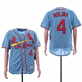 Cardinals 4 Yadier Molina Light Blue Flexbase Jersey,baseball caps,new era cap wholesale,wholesale hats