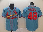 Cardinals 48 Harrison Bader Light Blue Cool Base Jersey,baseball caps,new era cap wholesale,wholesale hats