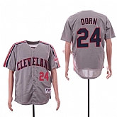 Indians 24 Roger Dorn Gray Turn Back The Clock Jersey,baseball caps,new era cap wholesale,wholesale hats