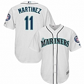 Mariners 11 Edgar Martinez White 2019 Hall of Fame Induction Patch Cool Base Jersey Dzhi,baseball caps,new era cap wholesale,wholesale hats