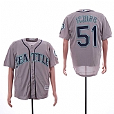 Mariners 51 Ichiro Suzuki Gray Cool Base Jersey,baseball caps,new era cap wholesale,wholesale hats