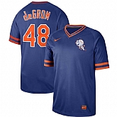 Mets 48 Jacob deGrom Royal Throwback Jersey Dzhi,baseball caps,new era cap wholesale,wholesale hats