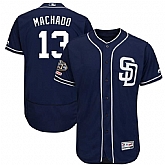 Padres 13 Manny Machado Navy 50th Anniversary and 150th Patch FlexBase Jersey Dzhi,baseball caps,new era cap wholesale,wholesale hats
