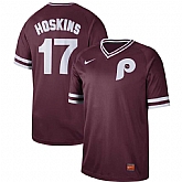 Phillies 17 Rhys Hoskins Red Throwback Jersey Dzhi,baseball caps,new era cap wholesale,wholesale hats