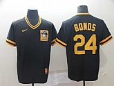Pirates 24 Barry Bonds Black Throwback Jerseys,baseball caps,new era cap wholesale,wholesale hats