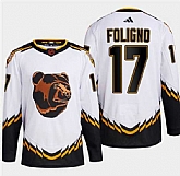 Men's Boston Bruins #17 Nick Foligno White 2022-23 Reverse Retro Stitched Jersey Dzhi,baseball caps,new era cap wholesale,wholesale hats
