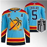 Men's Florida Panthers #5 Aaron Ekblad Blue 2023 Stanley Cup Final Reverse Retro Stitched Jersey Dzhi,baseball caps,new era cap wholesale,wholesale hats