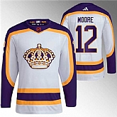 Men's Los Angeles Kings #12 Trevor Moore White 2022 Reverse Retro Stitched Jersey Dzhi,baseball caps,new era cap wholesale,wholesale hats