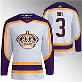 Men's Los Angeles Kings #3 Matt Roy White 2022 Reverse Retro Stitched Jersey Dzhi,baseball caps,new era cap wholesale,wholesale hats