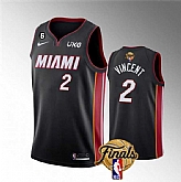 Men's Miami Heat #2 Gabe Vincent Black 2023 Finals Icon Edition With NO.6 Patch Stitched Basketball Jersey Dzhi,baseball caps,new era cap wholesale,wholesale hats