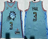 Men's Phoenix Suns #3 Chris Paul Blue 2022 City 6 Patch Sponsor Icon Swingman Jersey,baseball caps,new era cap wholesale,wholesale hats