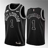 Men's San Antonio Spurs #1 Victor Wembanyama Black 2022-23 Classic Edition Stitched Basketball Jersey Dzhi,baseball caps,new era cap wholesale,wholesale hats