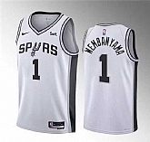 Men's San Antonio Spurs #1 Victor Wembanyama White 2022-23 Association Edition Stitched Basketball Jersey Dzhi,baseball caps,new era cap wholesale,wholesale hats