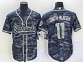 Men's Seattle Seahawks #11 Jaxon Smith-Njigba Grey With Patch Cool Base Stitched Baseball Jersey,baseball caps,new era cap wholesale,wholesale hats