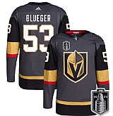 Men's Vegas Golden Knights #53 Teddy Blueger Gray 2023 Stanley Cup Final Stitched Jersey Dzhi,baseball caps,new era cap wholesale,wholesale hats