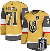 Men's Vegas Golden Knights #71 William Karlsson Gold 2023 Stanley Cup Final Stitched Jersey Dzhi,baseball caps,new era cap wholesale,wholesale hats