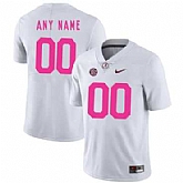 Men's Alabama Crimson Tide White Customized 2017 Breast Cancer Awareness College Football Jersey,baseball caps,new era cap wholesale,wholesale hats