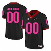 Men's Georgia Bulldogs Customized Black Breast Cancer Awareness College Football Jersey,baseball caps,new era cap wholesale,wholesale hats