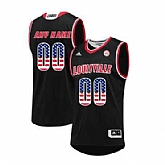 Men's Louisville Cardinals Customized Black USA Flag College Basketball Jersey,baseball caps,new era cap wholesale,wholesale hats