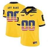 Men's Lowa Hawkeyes Customized Yellow USA Flag College Football Jersey,baseball caps,new era cap wholesale,wholesale hats