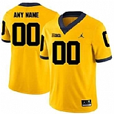 Men's Michigan Wolverines Yellow Customized College Football Jersey,baseball caps,new era cap wholesale,wholesale hats