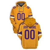 Men's Minnesota Vikings Active Player Yellow Custom 2021 Color Rush Pullover Hoodie,baseball caps,new era cap wholesale,wholesale hats